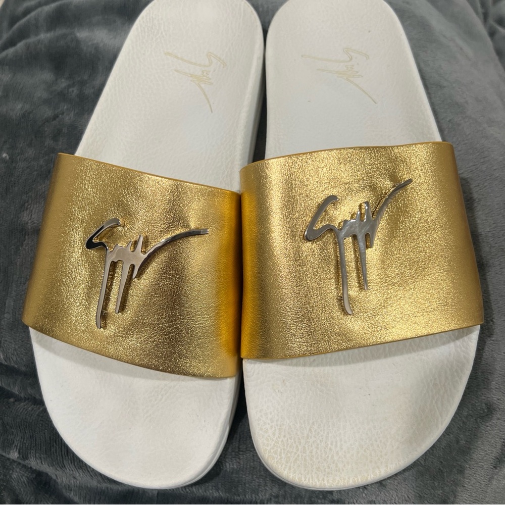 Giuseppe Zanotti Gold Slide Sandals